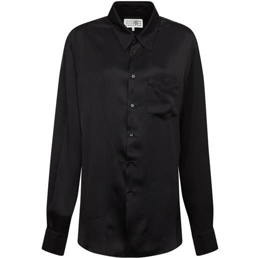 MM6 Maison Margiela camicia con spacco posteriore - nero
