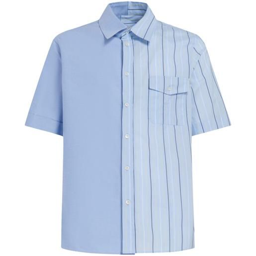 Marni camicia a righe con design color-block - blu