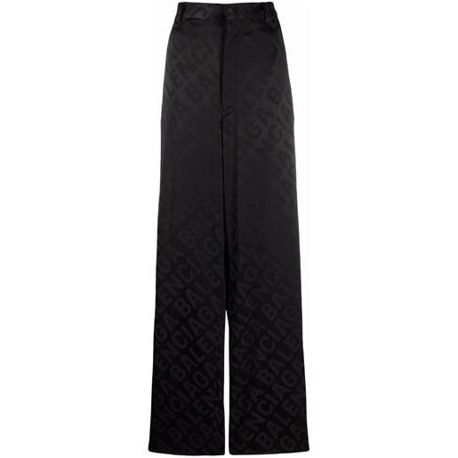 Balenciaga pantaloni con effetto jacquard - nero