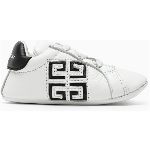 Givenchy slipper bianca/nera in pelle con logo