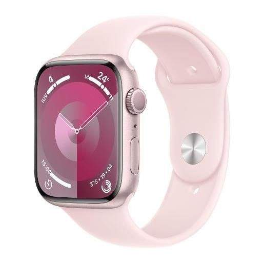 Apple smartwatch Apple watch series 9 gps 45mm cassa in alluminio con cinturino sportivo m/l rosa confetto [mr9h3ql/a]
