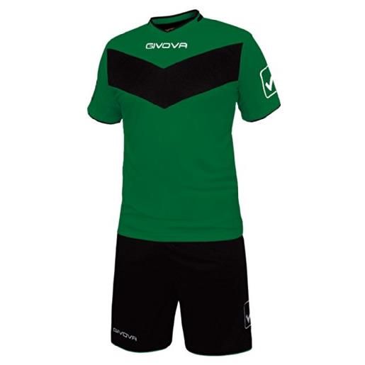 GIVOVA kitt04, maglia e pantaloncino da calcio unisex - adulto, verde/nero, 3xl