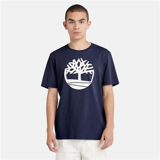 Timberland t-shirt con logo ad albero kennebec river da uomo in blu marino blu marino
