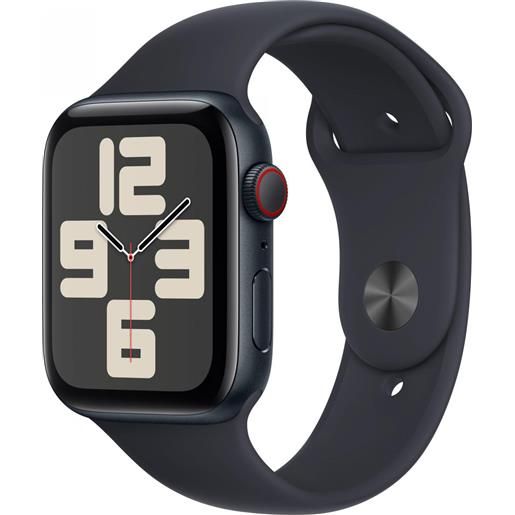 Apple watch se gps + cellular cassa 44mm in alluminio mezzanotte con cinturino sport mezzanotte - m/l mrh83qla
