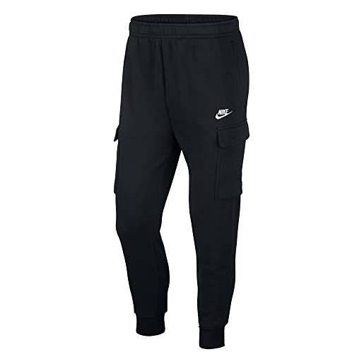 Nike m nsw club pant cargo bb pantaloni sportivi, uomo, black/black/white, xl