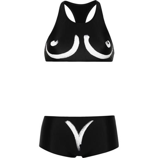 Moschino bikini con stampa grafica - nero