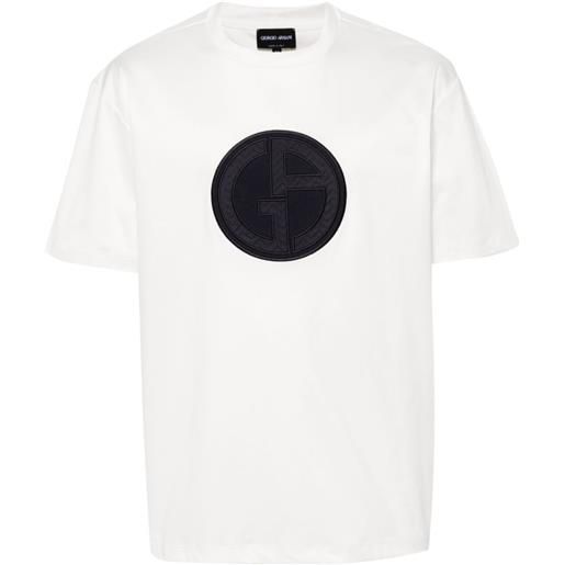 Giorgio Armani t-shirt con applicazione logo - toni neutri