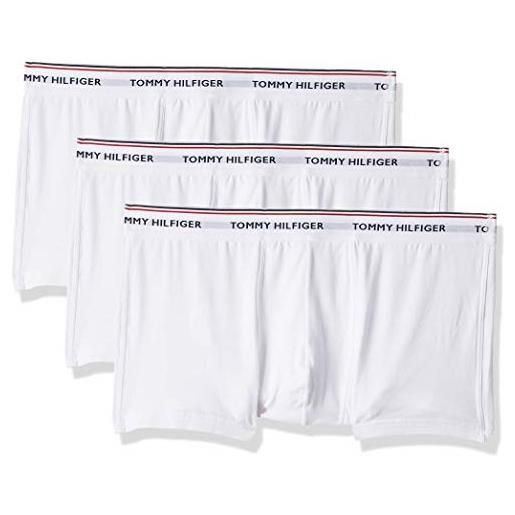 Tommy Hilfiger pantaloncino boxer vita bassa uomo confezione da 3 cotone, bianco (white), s