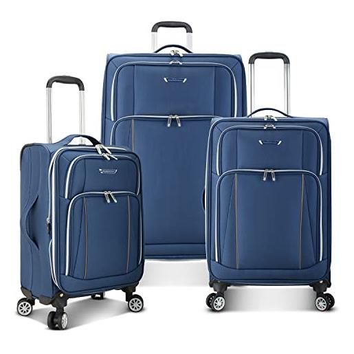 Traveler's Choice lares softside - valigia espandibile con ruote girevoli, marina militare, 3 piece luggage set, lares softside bagaglio espandibile con ruote spinner