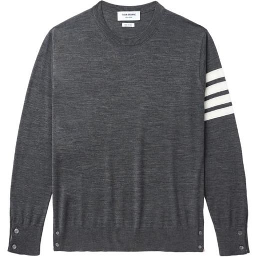 Thom Browne maglione girocollo con dettaglio a 4 righe - grigio