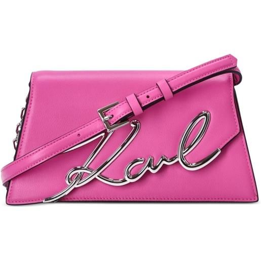 Karl Lagerfeld borsa a tracolla k/signature 2.0 piccola - rosa