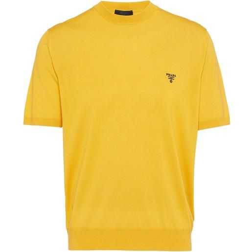Prada t-shirt con ricamo - giallo