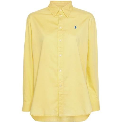 Polo Ralph Lauren camicia con ricamo polo pony - giallo