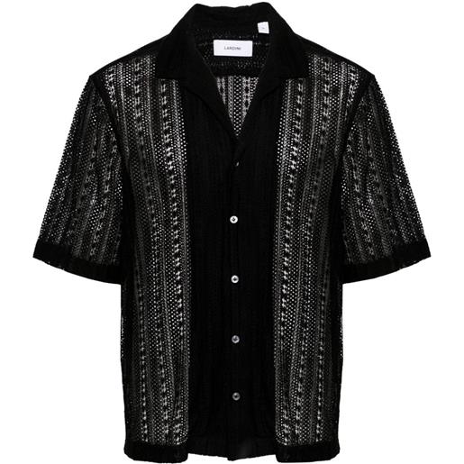 Lardini camicia semi trasparente - nero