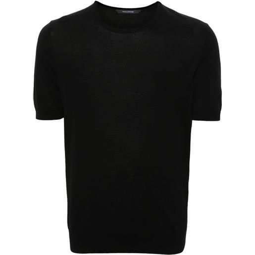 Tagliatore t-shirt a maglia fine - nero