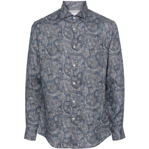 Brunello Cucinelli camicia con stampa paisley - blu