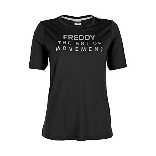FREDDY t-shirt comfort the art of movement con stampa colore metal - nero - large
