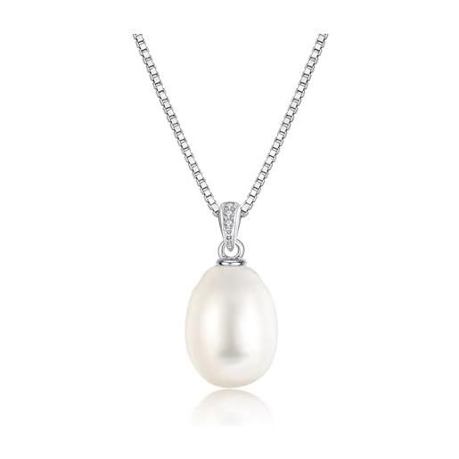 FADANCE collana donna perla gioielli donna in argento 925, idee regalo originale per donna mamma compleanno anniversario festa della mamma san valentino regali natale