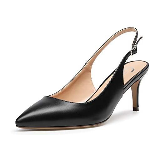 Castamere scarpe col tacco donna cinturino regolabile tacco a spillo sandali moda tacco gattino 6.5cm pelle verniciata nudo scarpe eu 38.5