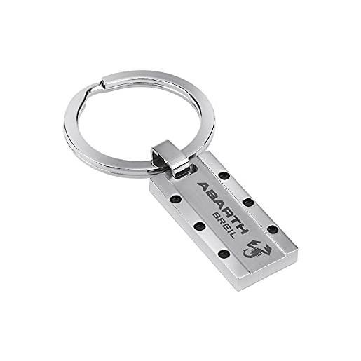 Breil - men's key ring abarth collection tj3102 - accessori uomo - portachiavi in acciaio per uomo, con finitura satinata/specchiata e chiusura da gioielleria