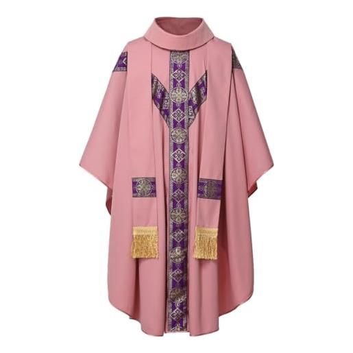 BPURB sacerdoti cattolici chasuble misurino chiesa celebrante padre fiera vestita con stola, colore: rosa. , taglia unica