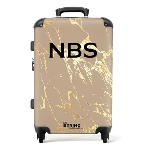 NoBoringSuitcases.com valigia modello, marmo dorato, midsize, bagaglio per bambini