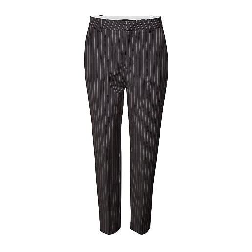 Vero moda pantalone taglio classico a righe , vita alta e chiusura con zip e gancio. Grigio grigio a righe 36w / 30l