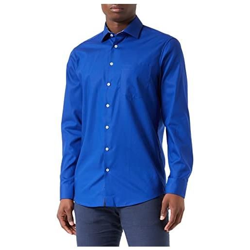 Seidensticker camicia a maniche lunghe regular fit maglietta, blu, 40 uomo