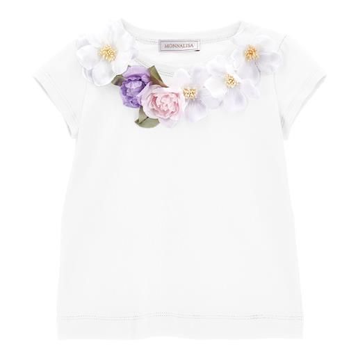 Monnalisa t-shirt jersey con fiori