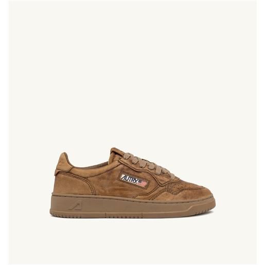 autry sneakers medalist low in pelle nappa colore tobacco