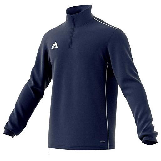 Adidas core 18, felpa da allenamento con zip, m, blu