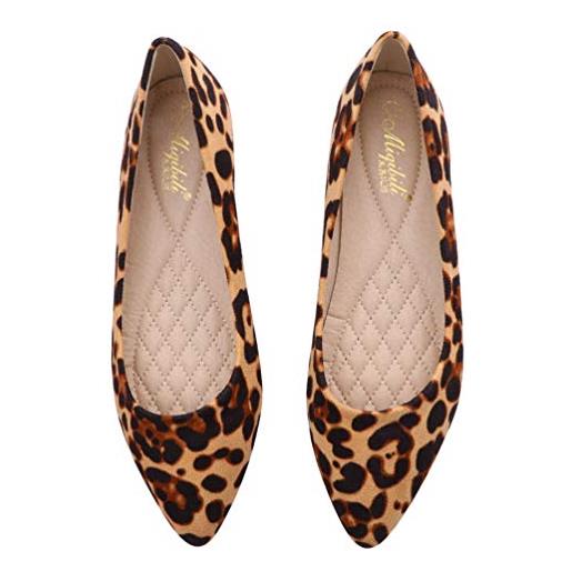 Holibanna della stampa del leopardo scarpe piane di balletto delle donne classiche a punta tacco basso muli confortevole scarpe da festa di nozze
