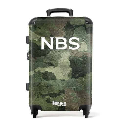 NoBoringSuitcases.com valigia modello, motivo mimetico verde, mittelgroß, valigetta