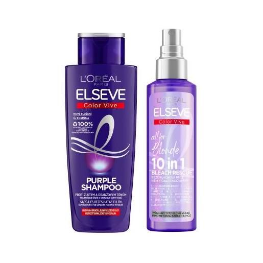 L'Oréal Paris elseve color-vive purple shampoo cofanetti shampoo 200 ml + spray curativo per i capelli 150 ml per donna