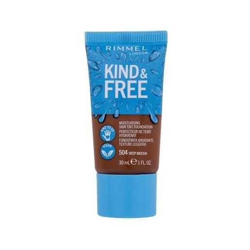 Rimmel London kind & free skin tint foundation fondotinta idratante 30 ml tonalità 504 deep mocha