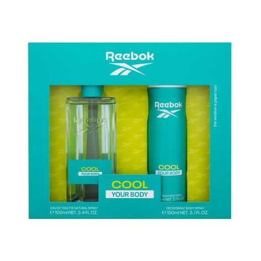 Reebok cool your body cofanetti eau de toilette 100 ml + deodorante 150 ml per donna
