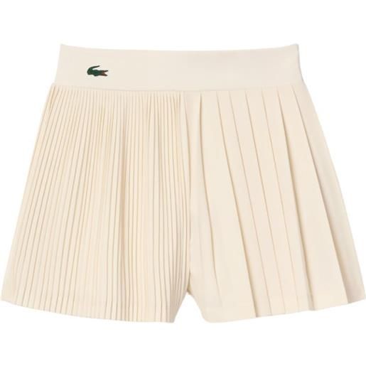 Lacoste pantaloncini da tennis da donna Lacoste ultra-dry stretch lined tennis shorts - cream white