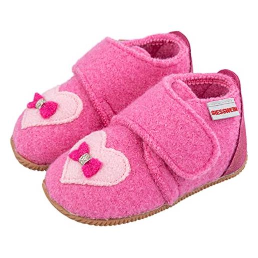 Giesswein oberahr-slim fit, pantofole bambina, fenicottero, 18 eu