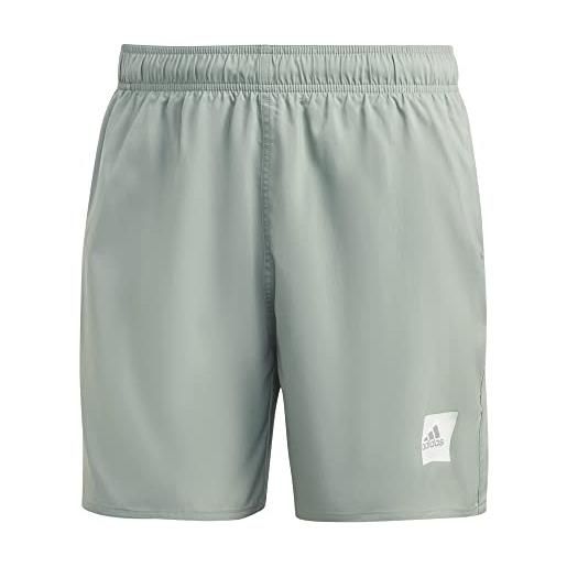 adidas short length solid swim shorts pantaloncini da nuoto, silver green, l men's