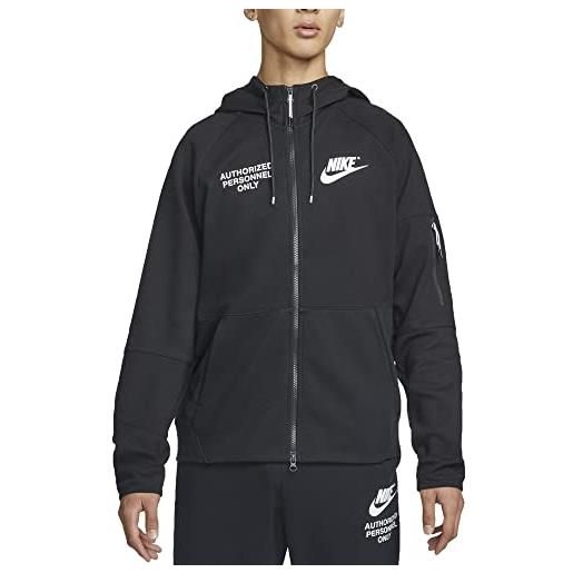 Nike felpa da uomo con cappuccio e zip sportswear nera taglia l cod dm6548-010