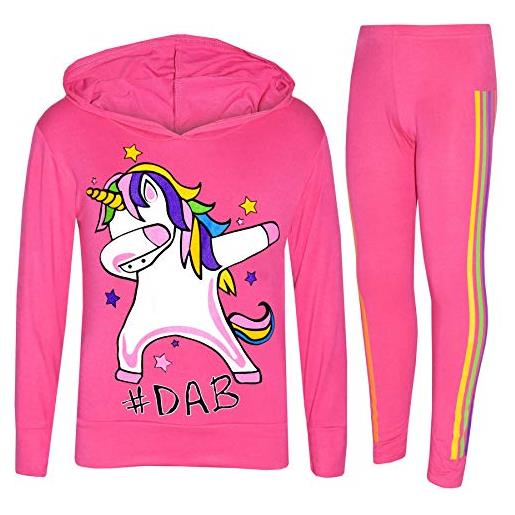 A2Z 4 Kids bambini ragazze rosa tute # dab designer - unicorn hooded set 227 pink_7-8