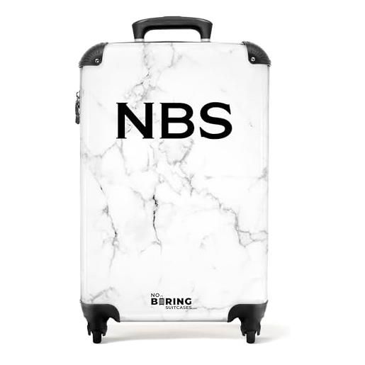 NoBoringSuitcases.com valigia modello, marmo bianco con nero, handgepäck, bagaglio per bambini