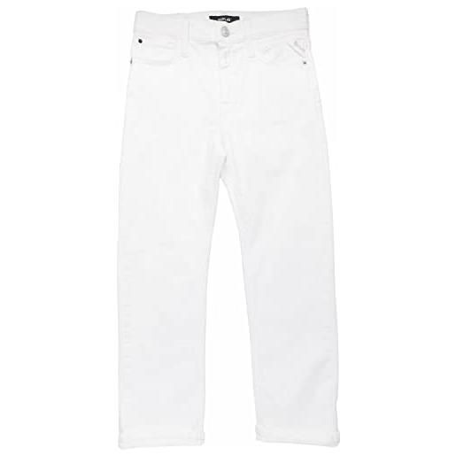REPLAY jeans ragazzo thad boyfriend fit hyperflex elasticizzati, bianco (white 001), 14 anni