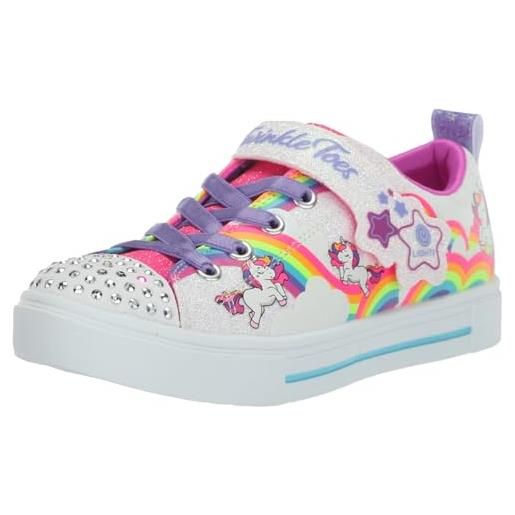 Skechers dita scintillanti, sneaker, bianco/multicolore, 24 eu