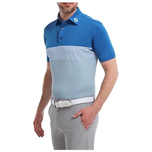 Footjoy blocco a colori maglietta da golf, grigio/blu, l uomo