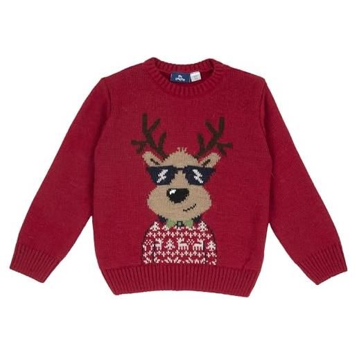 Chicco, maglione natalizio per bimbo con disegno jacquard, rosso, 11/12 anni