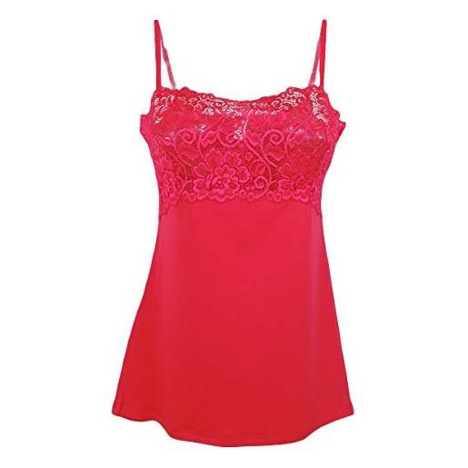 Tramonte sotto giacca top canottiera micro modal in pizzo spalla stretta rosso (rosso, 4-l)