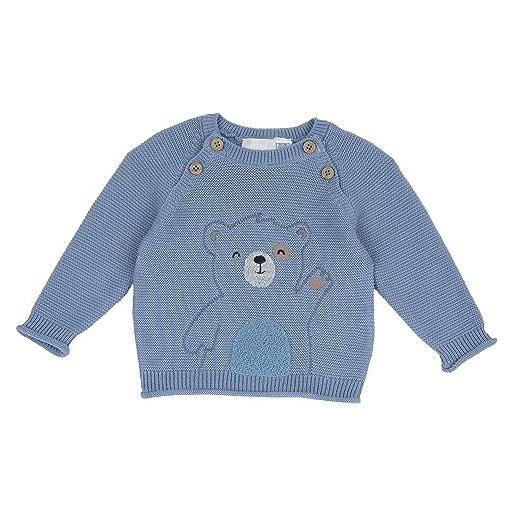 Chicco, maglione per neonato con orso e ricamo speciale, celeste, 6 mesi