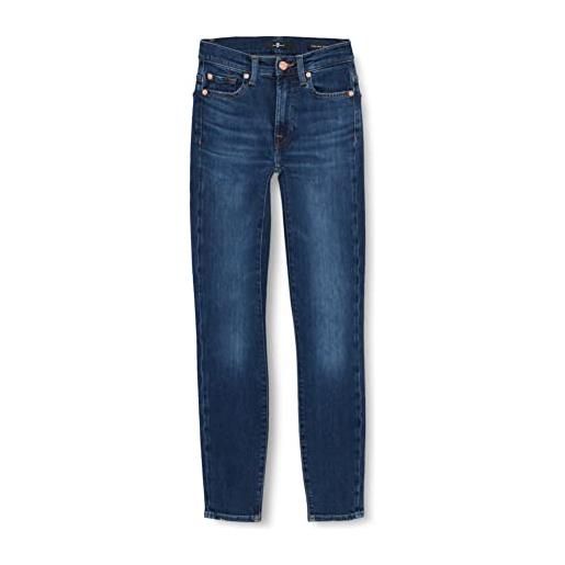 7 For All Mankind hw skinny slim illusion highline with embellished squiggle jeans, dark blue, regular da donna