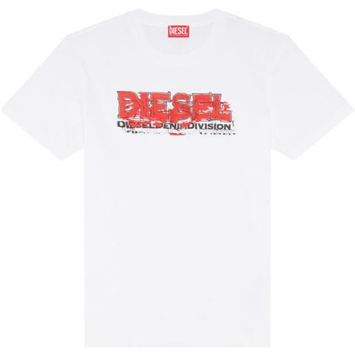 DIESEL t-shirt bianca uomo DIESEL stampa logo t-diegor k70